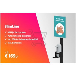 Desinfectie Slimline Zuil | Type: Slimline | Desinfectie paal | Automatische dispenser